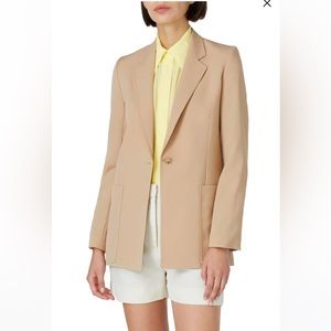 Victoria VICTORIA BECKHAM Beige Structured Blazer - Size 2